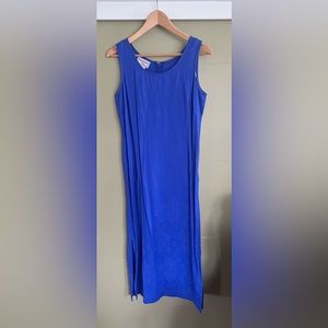 Beautiful floral pattern blue dress long size 6P